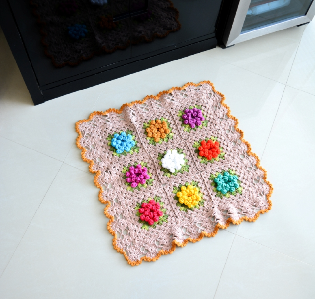 quanto custa um tapete de crochê quadrado artesanal