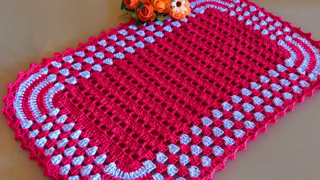 tapete de crochê quadrado vs retangular qual escolher