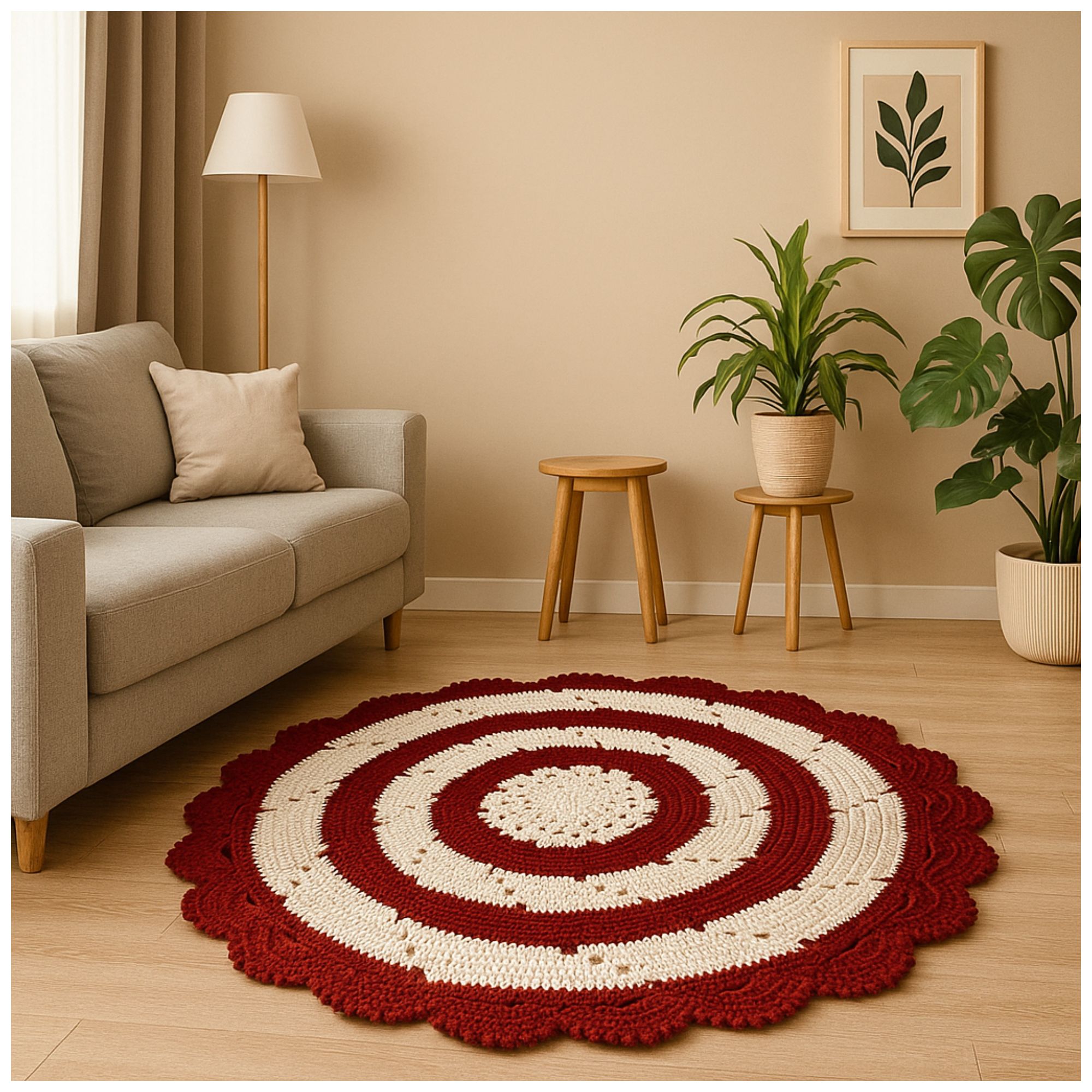 tapete de crochê redondo vs tapete de sisal redondo