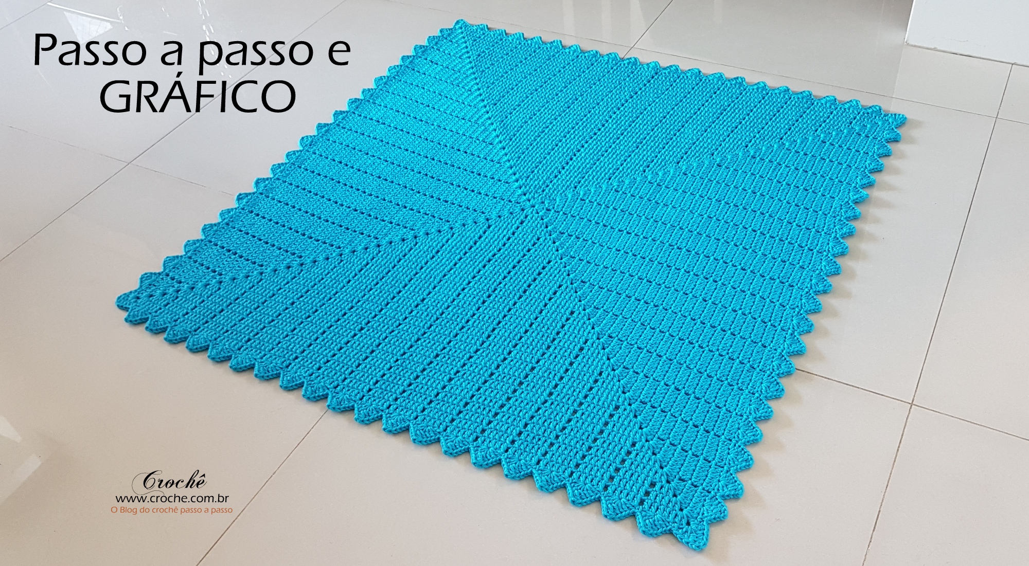 tapete de croche retangular