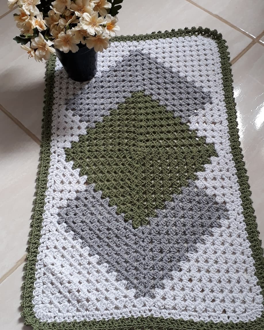 passadeira de croche retangular para cozinha passo a passo