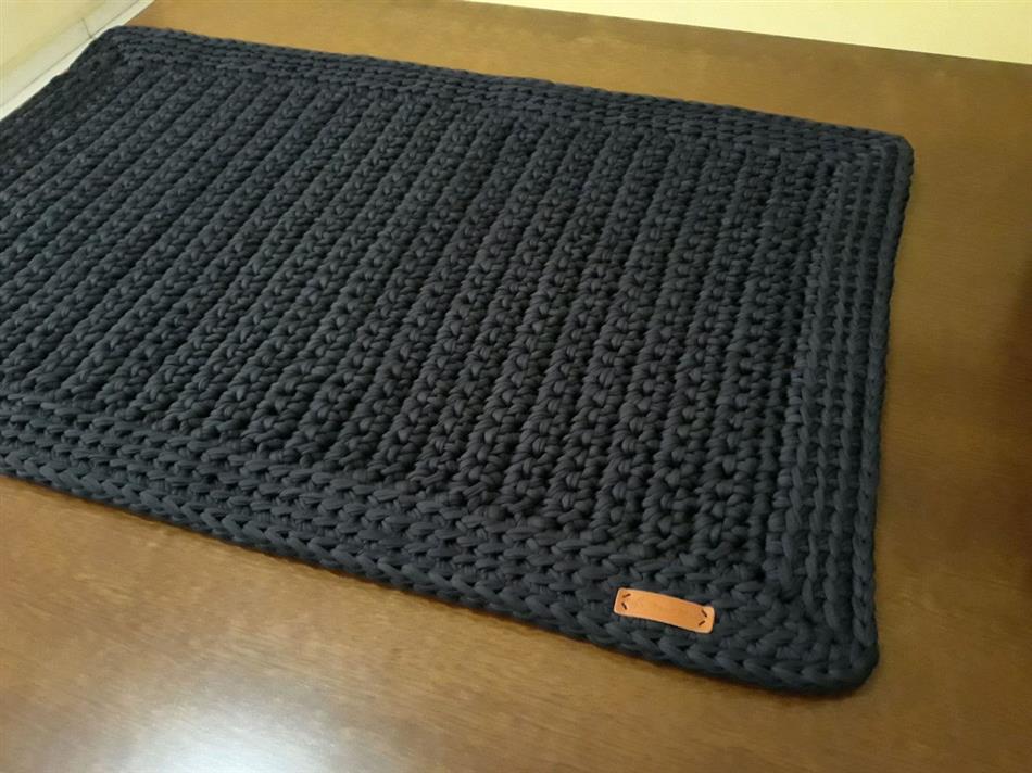 tapete de croche retangular
