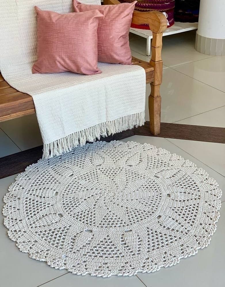 Os Melhores Modelos de Tapete de Crochê com Aplicações em Alto Relevo