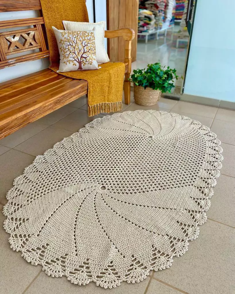 tapete sobreposto de croche