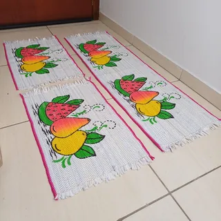 tapetes de croche para cozinha com frutas