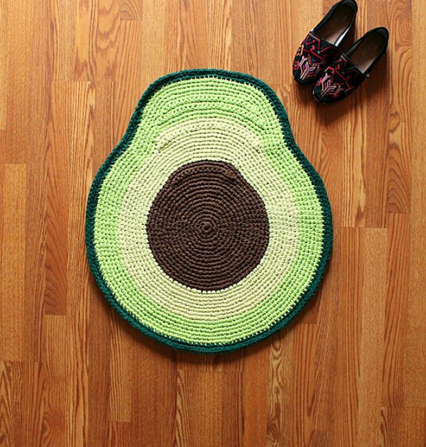 tapetes de croche para cozinha com frutas