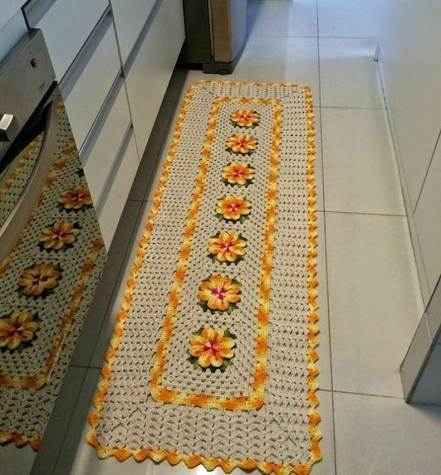 tapetes de croche para cozinha com frutas