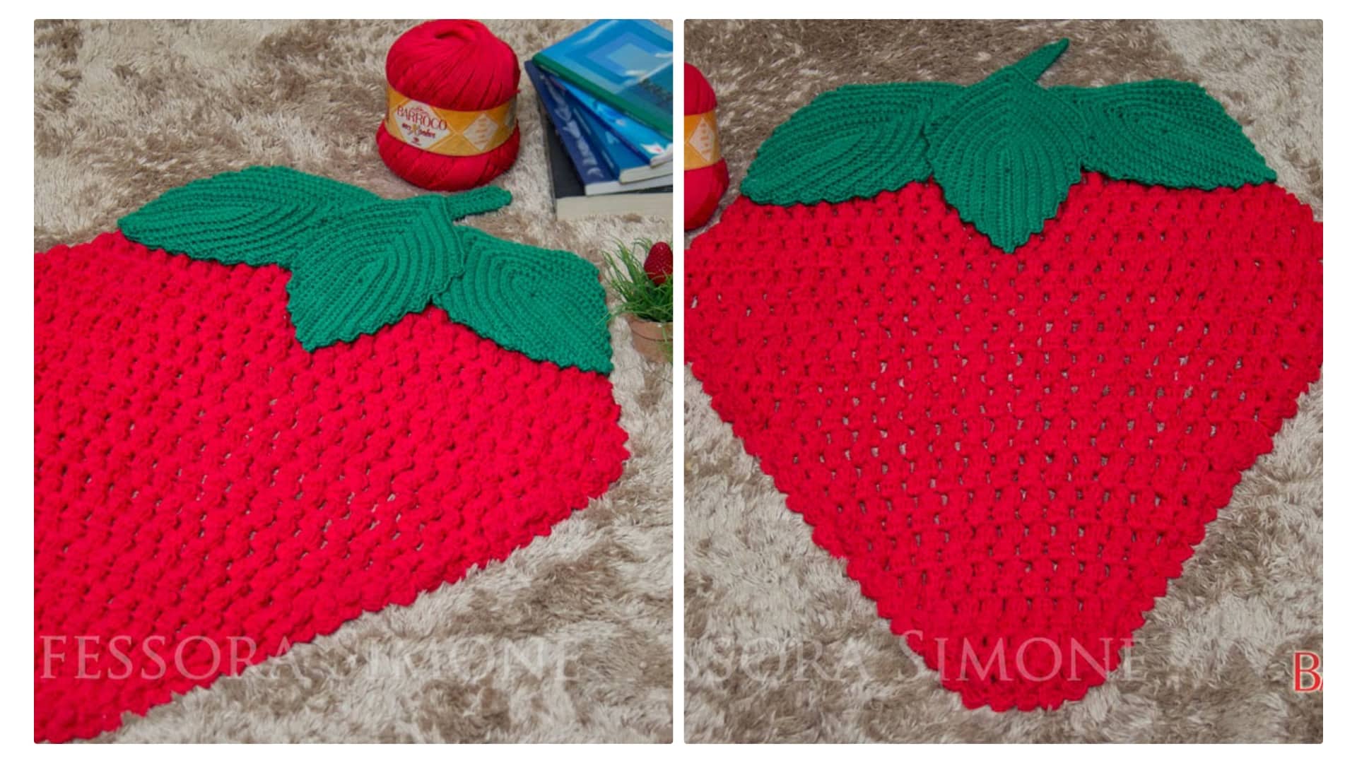 tapetes de croche para cozinha com frutas