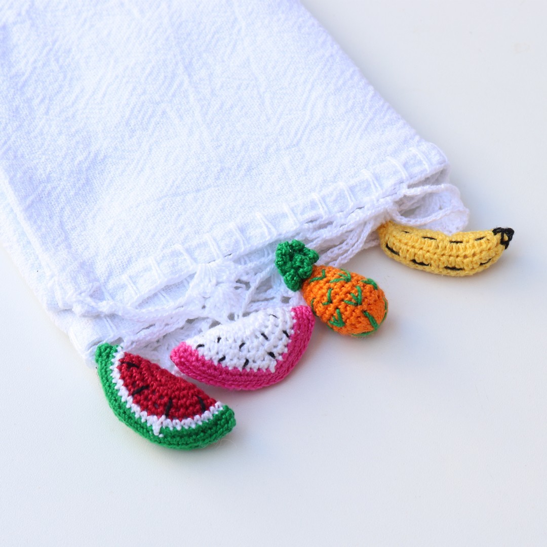 tapetes de croche para cozinha com frutas