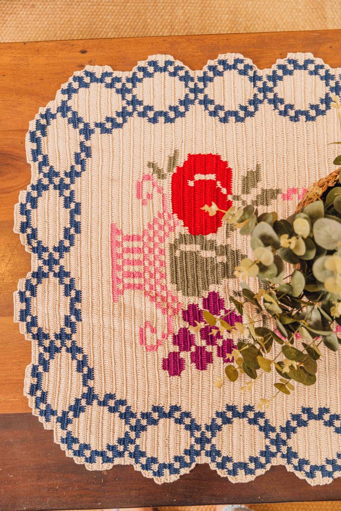 tapetes de croche para cozinha com frutas