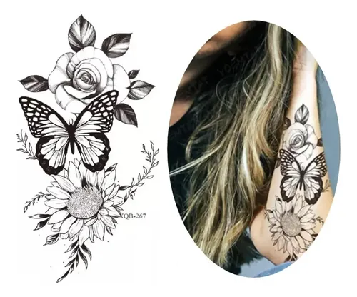 tatuagem borboleta realista delicada