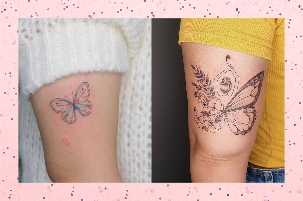 tatuagem borboleta 3D delicada