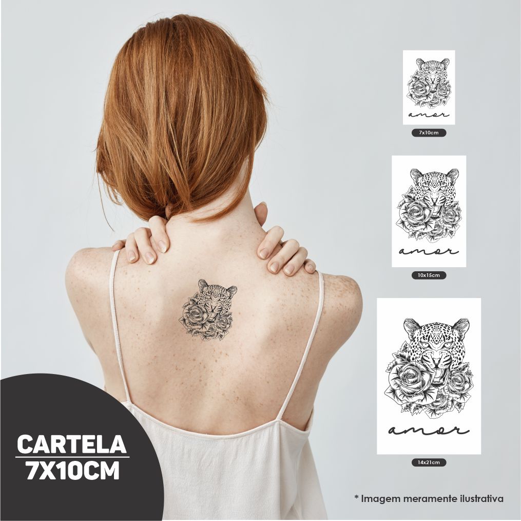 tatuagem de onça delicada