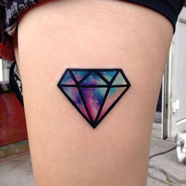 tatuagem diamante geométrico