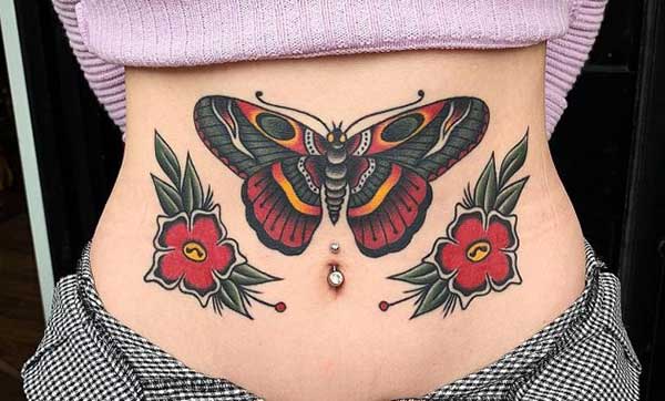 tatuagem feminina barriga lateral