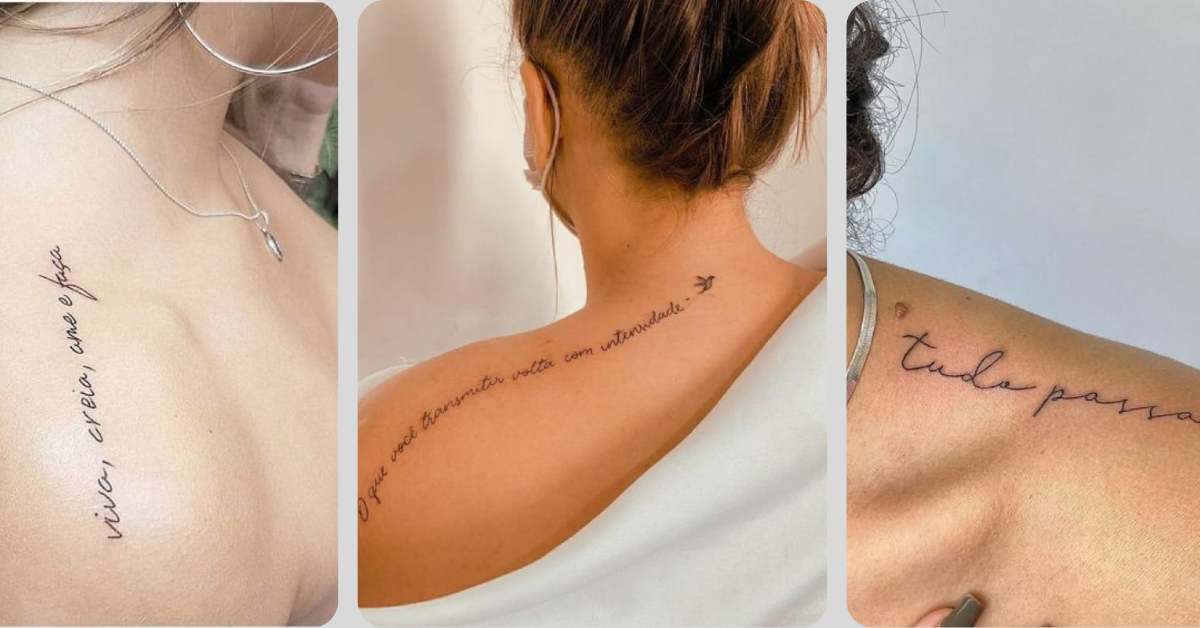 tatuagem de nome no ombro feminina