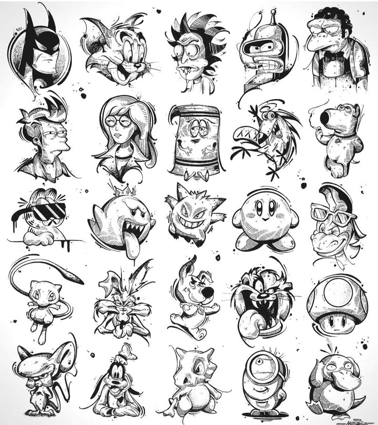 tatuagem pequena desenho animado