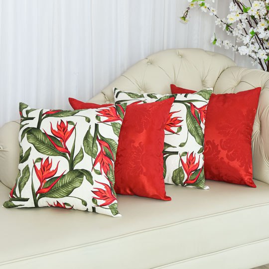 ideias decoração sala tecido jacquard