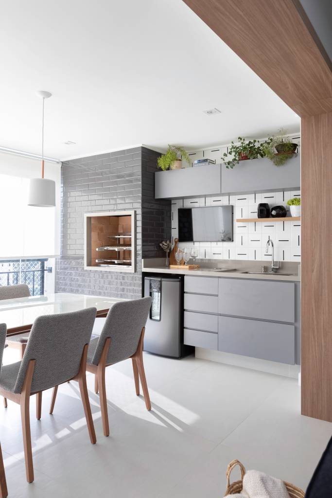 Tendência de áreas gourmet integradas com a sala