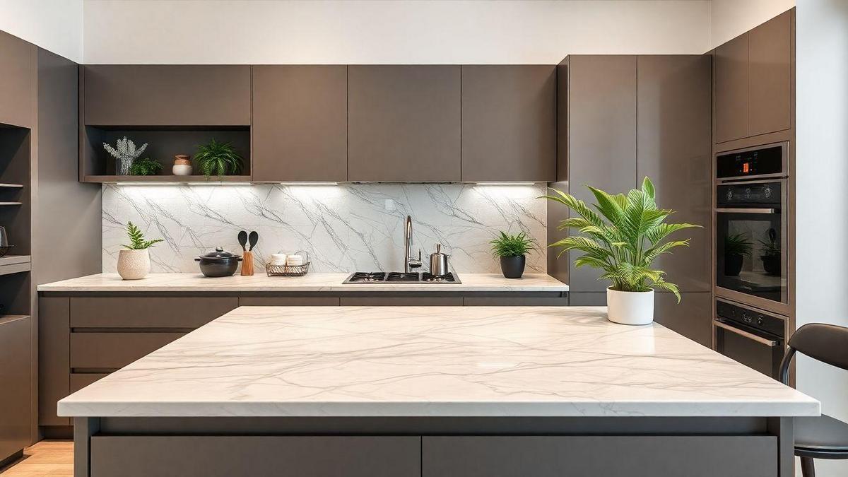 Design de Cozinhas: Integrando Bancadas de Quartzo e Ilhas Modernas