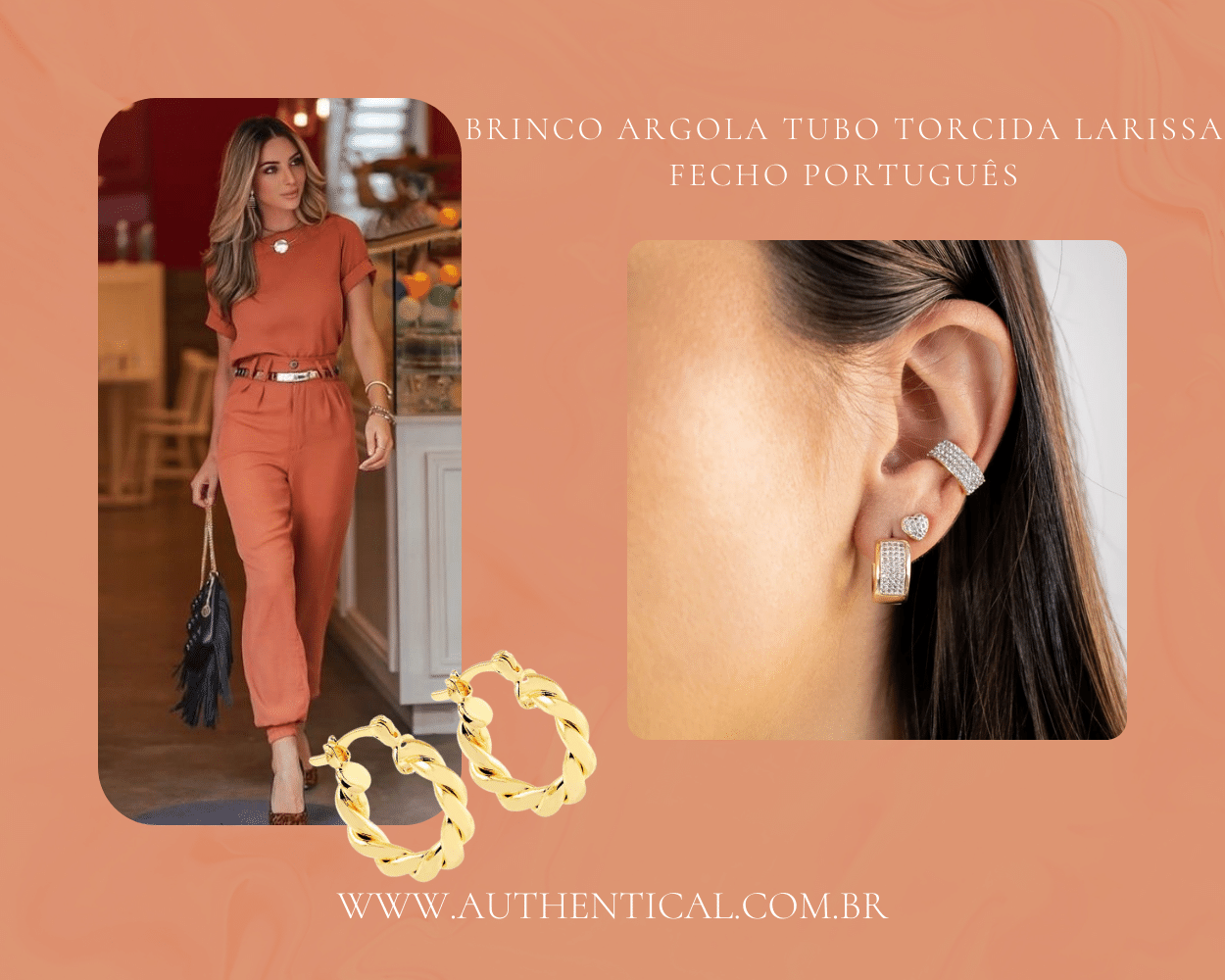 mix de metais em joias