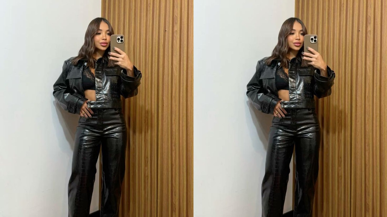 Tendência de calça de couro colorida