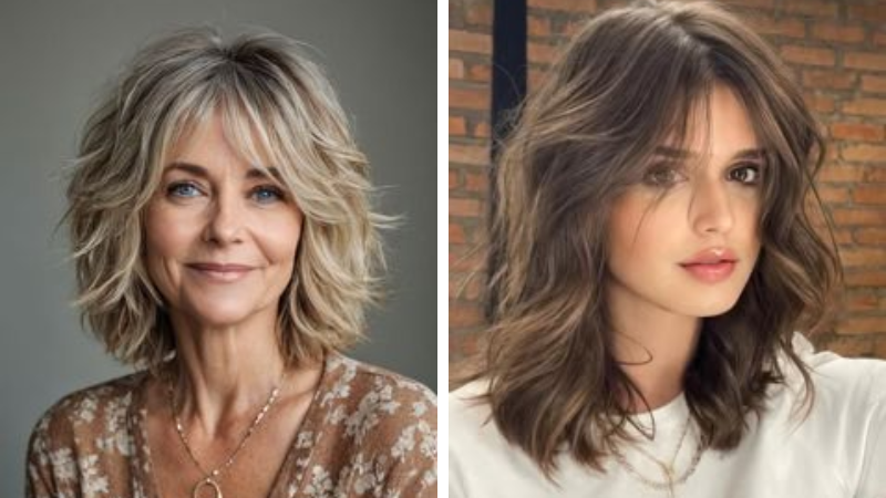 corte de cabelo médio camadas 2025