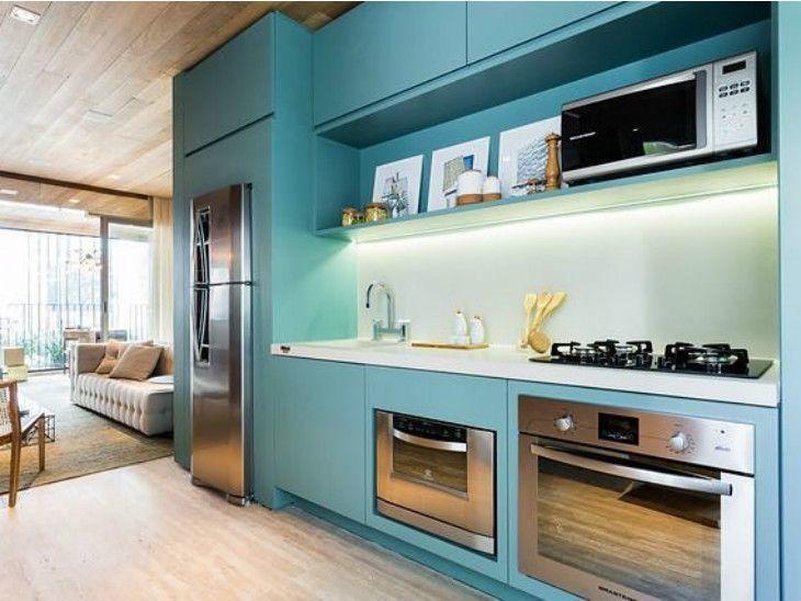 Tendência de cozinhas coloridas: verde e azul em alta