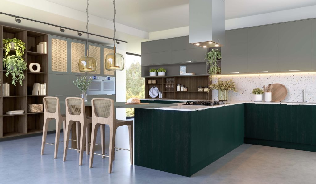 Tendência de cozinhas coloridas: verde e azul em alta