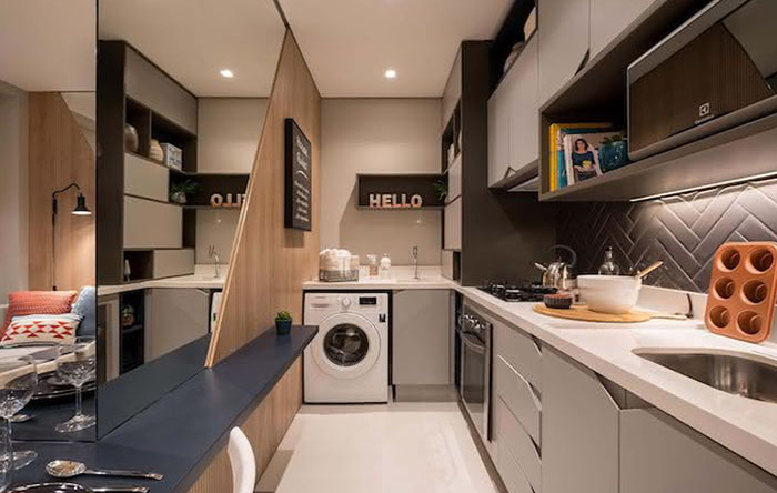 Como Esconder a Lavanderia na Cozinha: Soluções Inteligentes de Marcenaria
