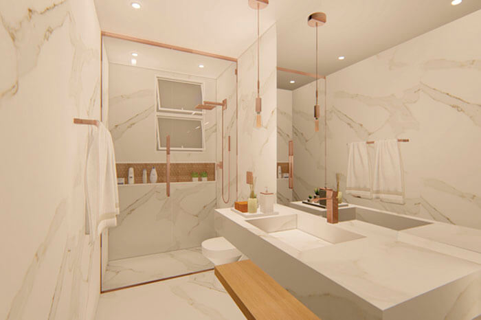 A psicologia da cor rose gold e seu impacto no bem-estar do banheiro