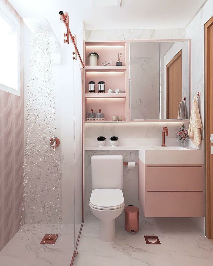 Como combinar rose gold com madeira na decoração do banheiro