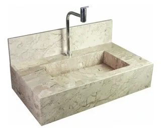 Tendência de pias de banheiro esculpidas em granito