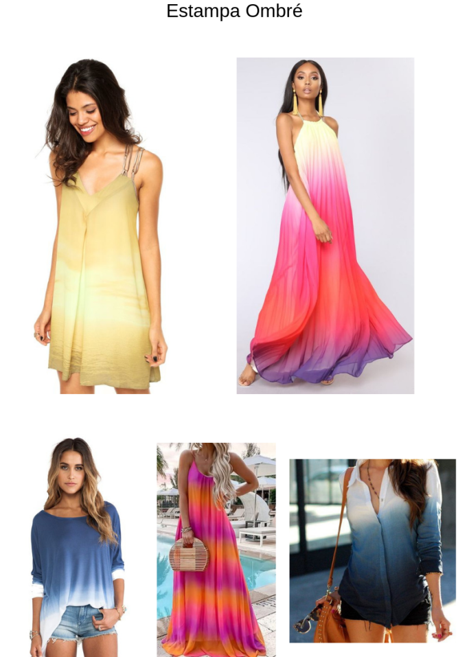Tendência de roupas com efeito degradê (ombré)