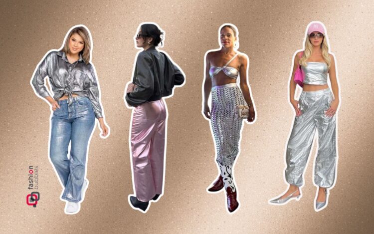 Tendência de roupas com efeito metalizado fosco