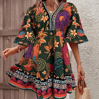 Tendência de vestidos midi florais para primavera