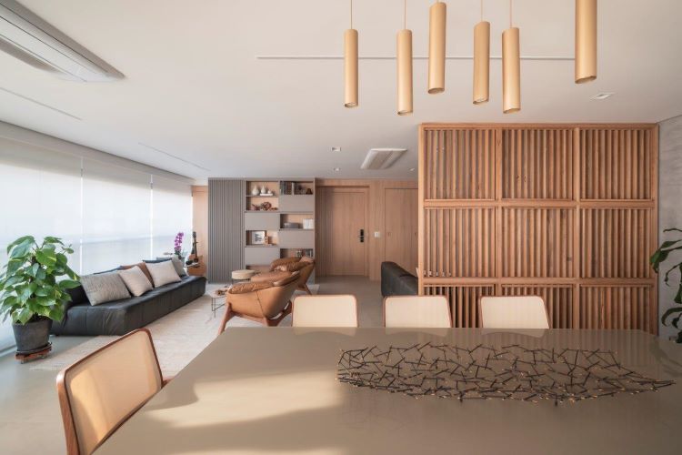 tendências iluminação sala estar 2024