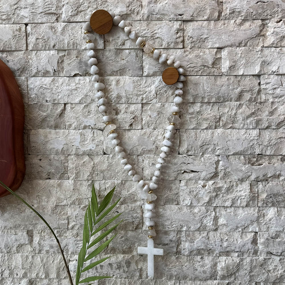 ideias de terço de mesa quartzo branco para decorar