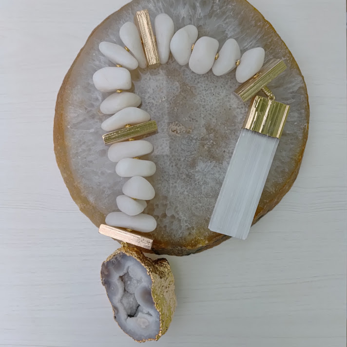 ideias de terço de mesa quartzo branco para decorar