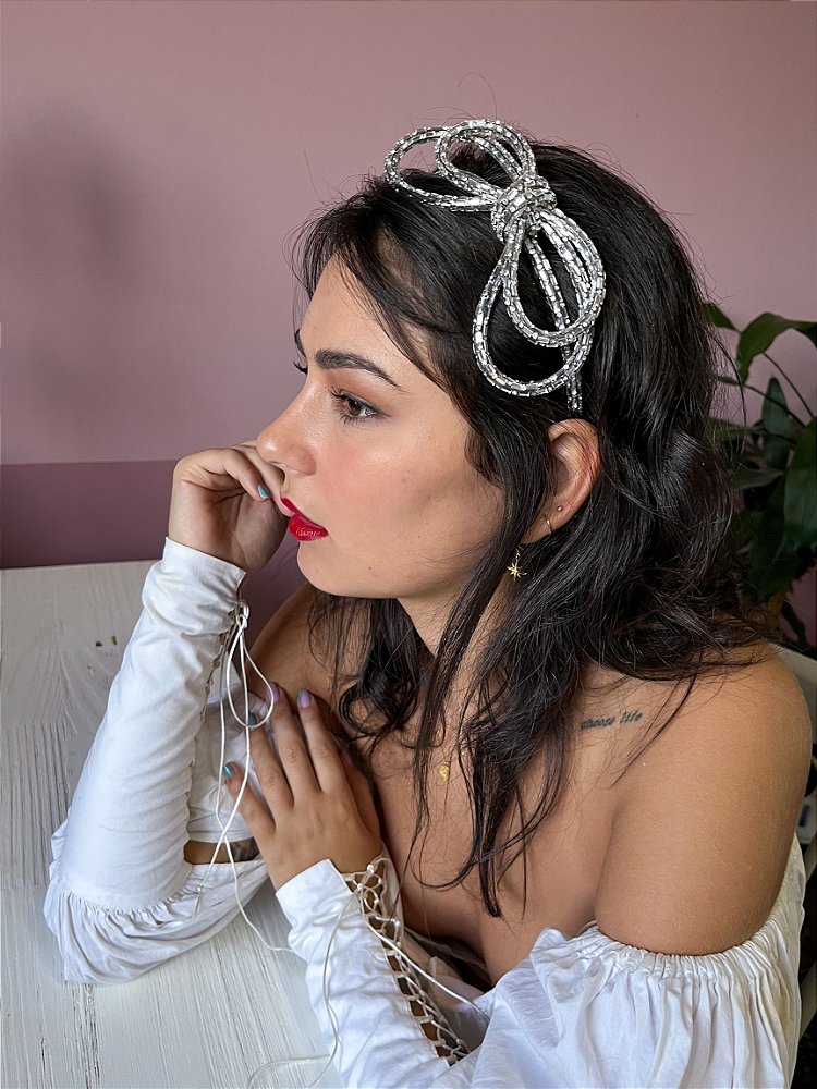tiara de cabelo com laço