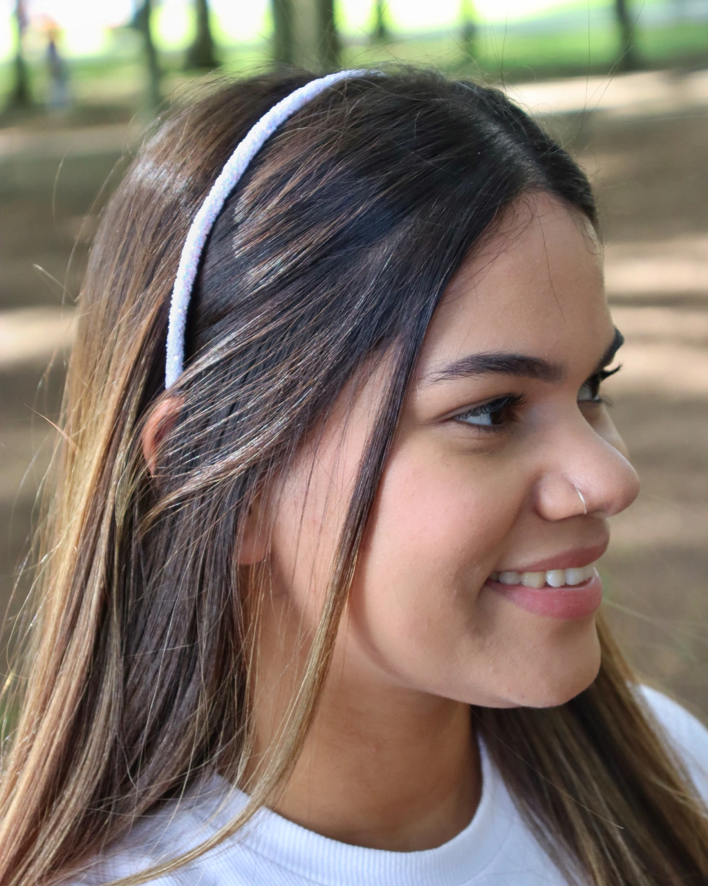 tiara de cabelo com flores