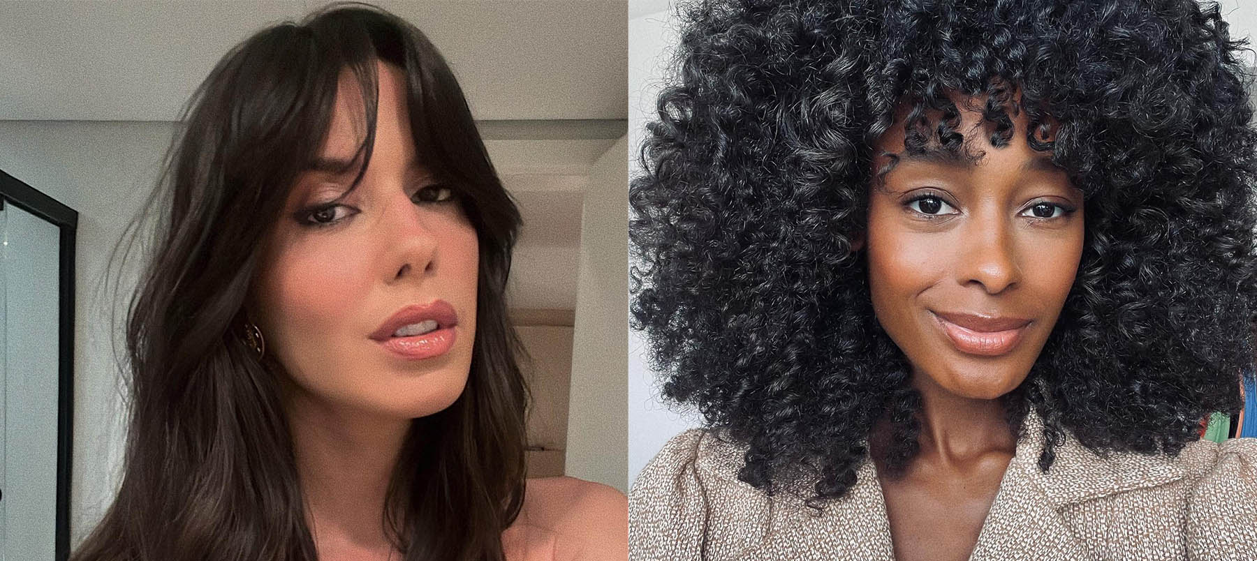 franja reta vs curtain bangs qual escolher