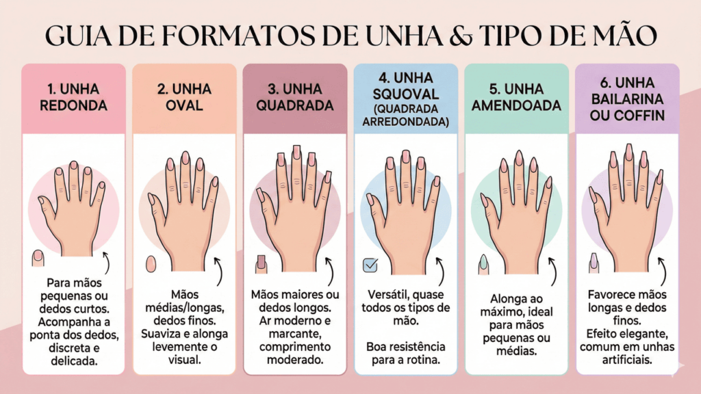 formatos de unhas em gel