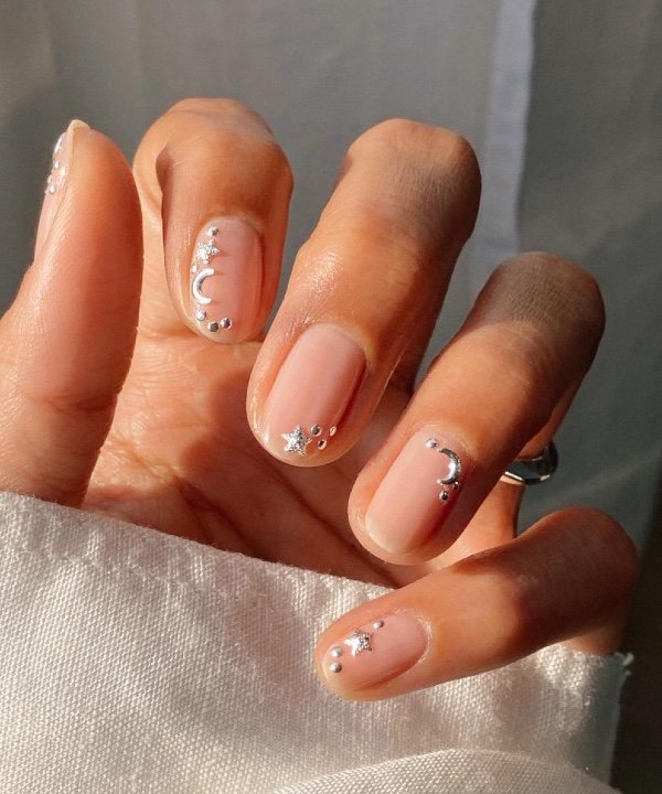 ideias de unhas redondas para o dia a dia