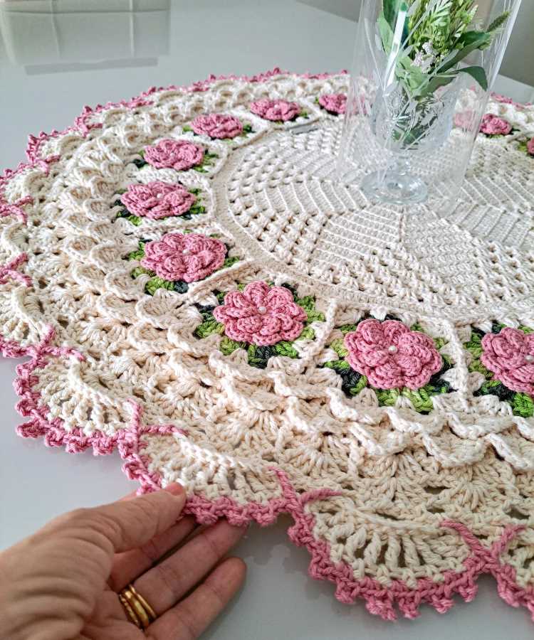 toalha de croche redonda simples