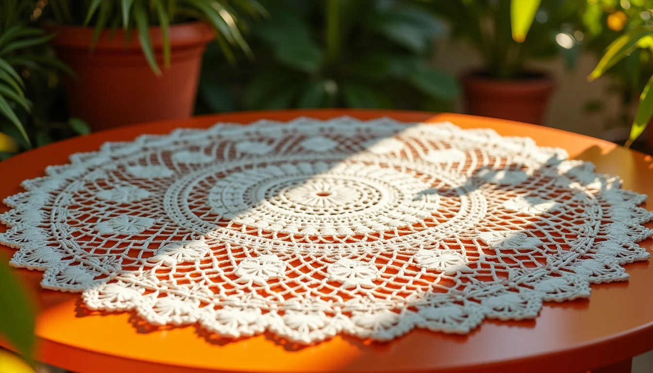 toalha de croche redonda simples