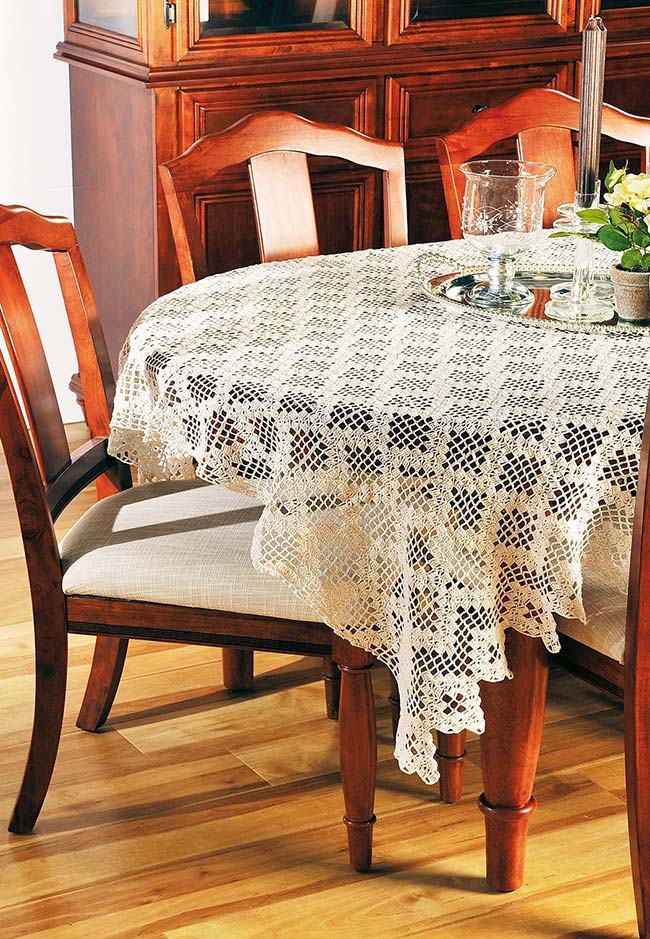 toalhas de mesa de croche retangular