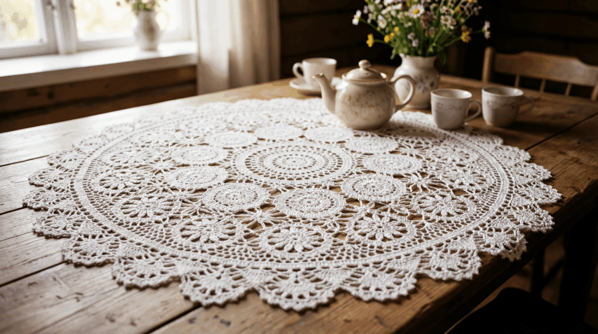 toalhas de mesa de croche retangular