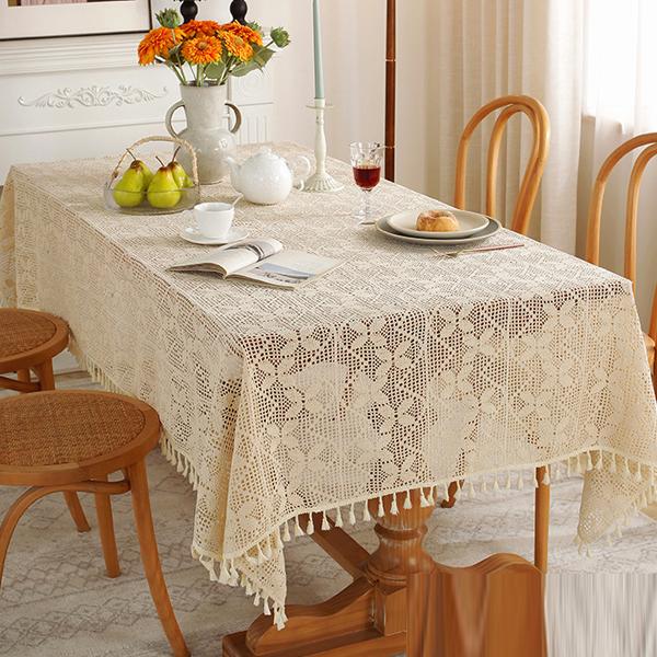 toalhas de mesa de croche retangular