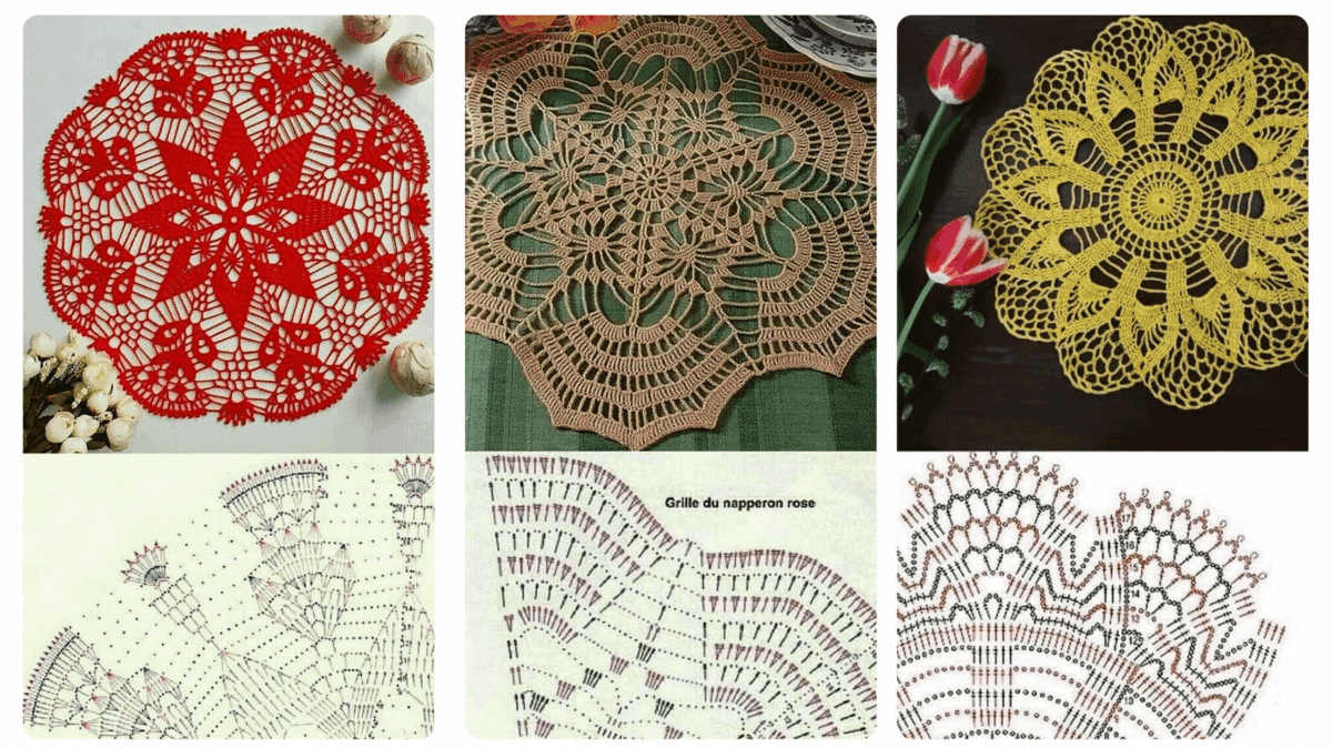 toalhinhas de croche com graficos passo a passo